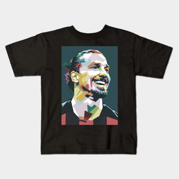 Footballer Kids T-Shirt by Alkahfsmart